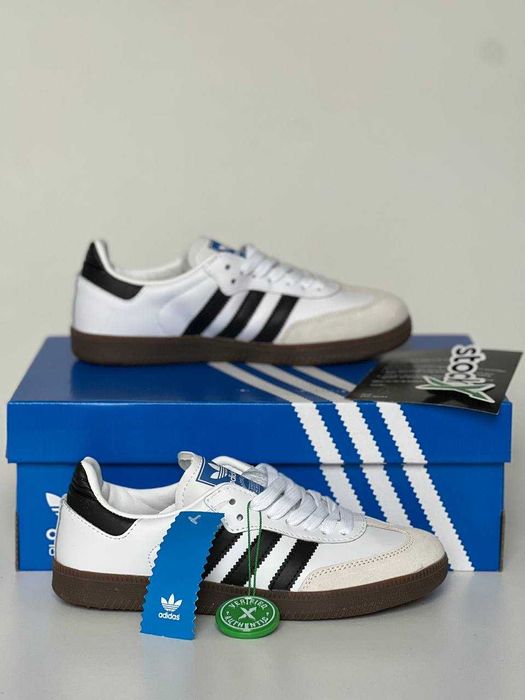 Мужские кроссовки Adidas Samba OG 'White\Gum' Premium. 40-45
