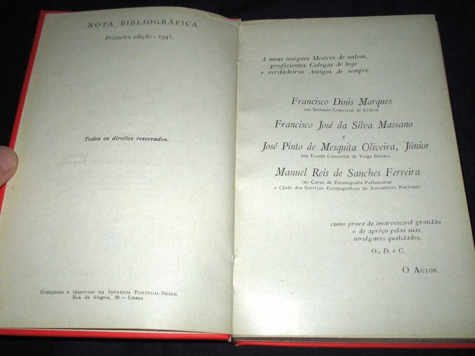 Livro Curso Geral de Estenografia Mendonça Santos
