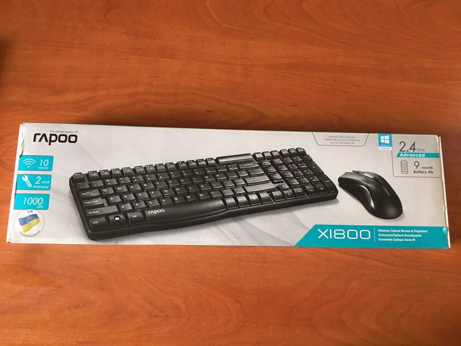 Клавиатура и мышка RAPOO ХI800 для компьютера, новые