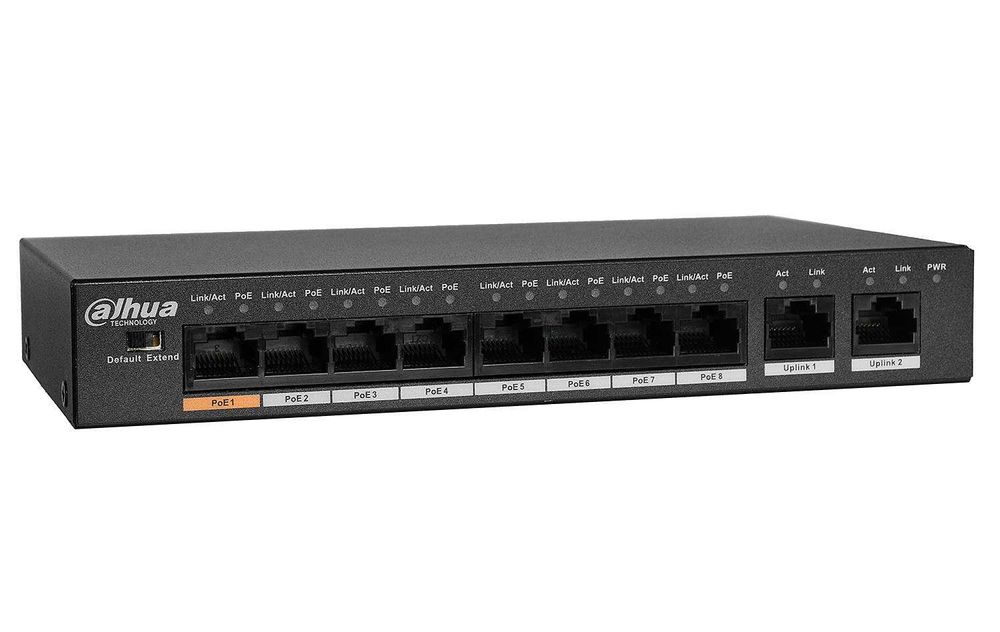 Switch POE DAHUA PFS3010-8ET-96 (2x 10/100/1000Mbps, 8x 10/100Mbps)