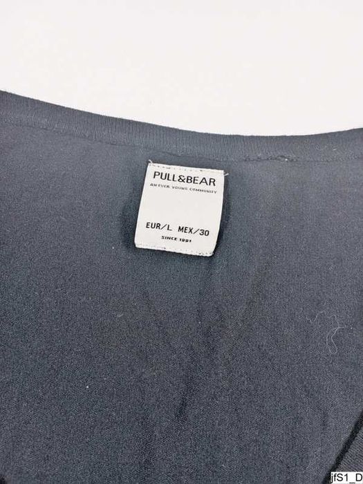 Pull & Bear Kardigan Damski L Czarny Guziki Casual