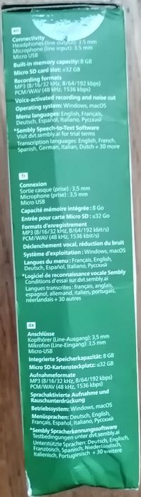 Gravador de voz digital Philips DVT2015- novo, 3 anos de garantia