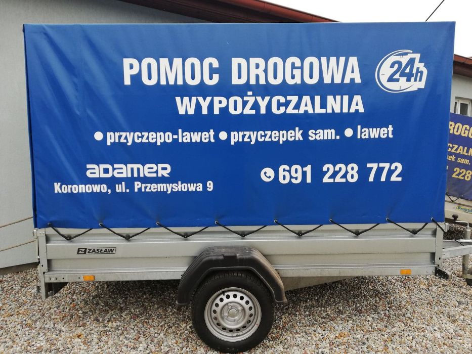 Wynajem Wypożyczalnia Lawet przyczepek przyczep Koronowo Pomoc Drogowa