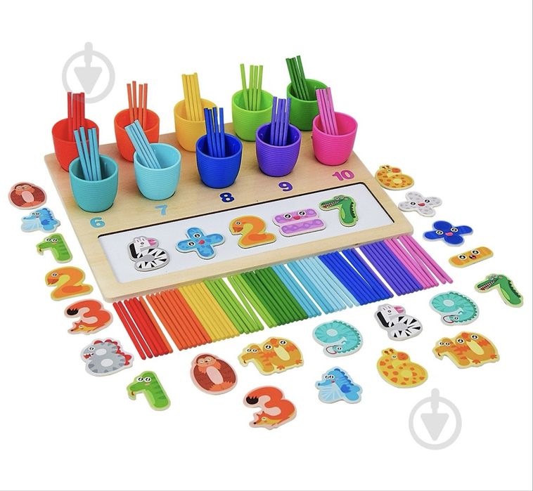 Математичний набір (магнітне поле, лічильні палички, стаканчики)