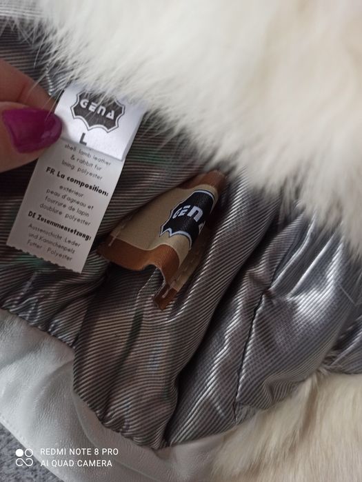 Nowa Czapka uszatka skóra futerko naturalne L
