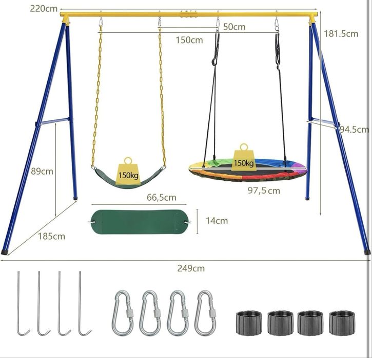 Baloiço infantil com 2 Assentos / crianças e adultos