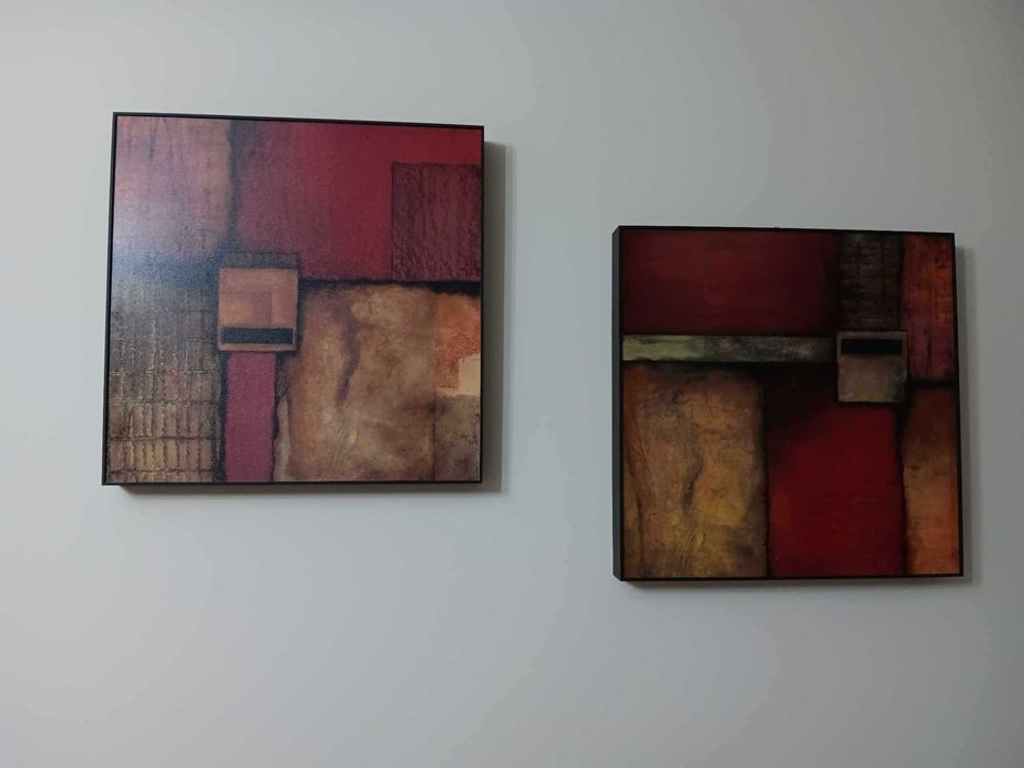 Quadros - Padrão geométrico: cores quentes