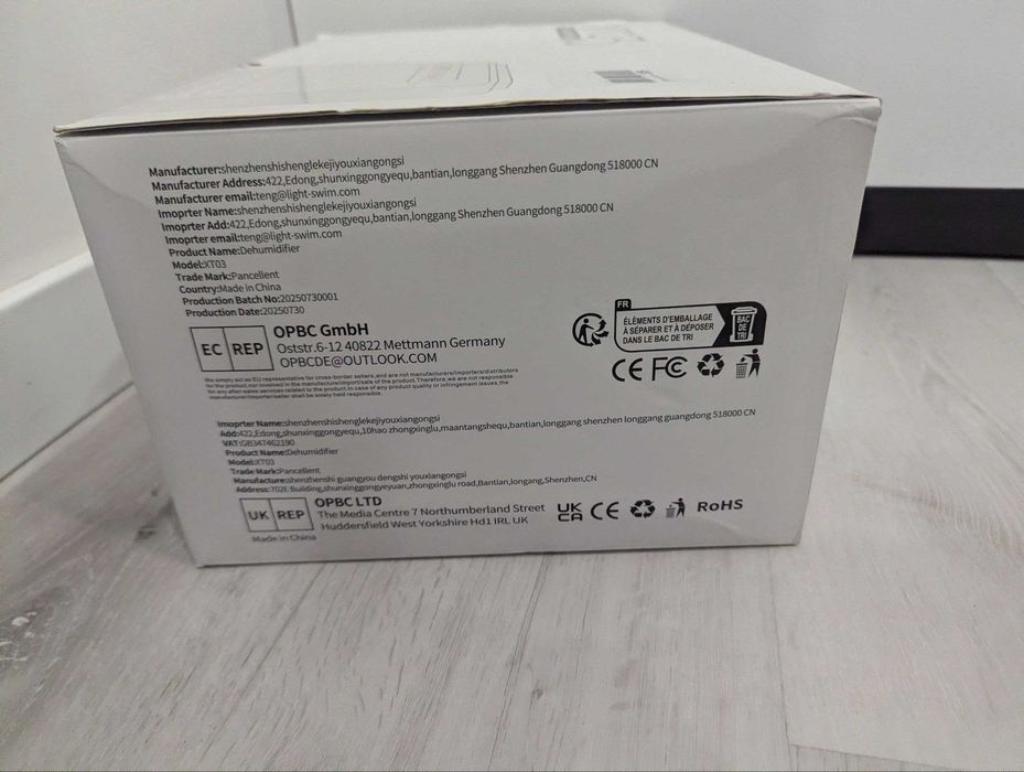 Осушувач повітря Pancellent DEH-XT03-BLK 2.8 л з пультом тихий режим LED індикатор авто вимкнення для дому