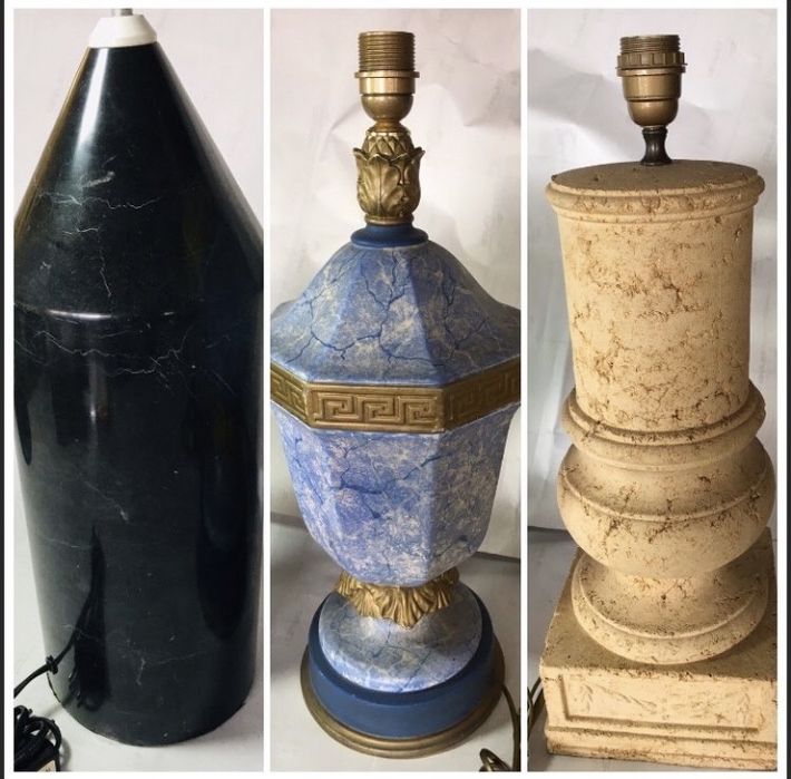 Candeeiro Inox + antiquário terracota mármore (candeeiros)