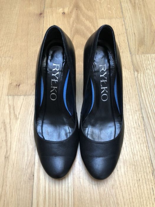 Obuwie buty czółenko obcasy czarne klasyczne Ryłko skóra naturalna 37