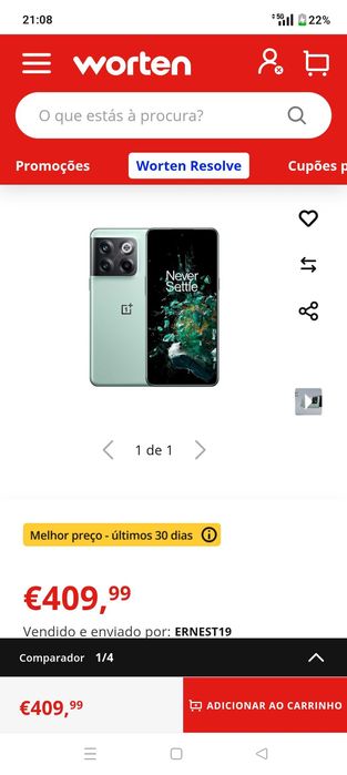 Telemóvel One plus t 10