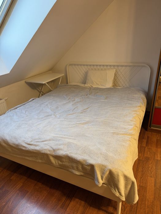 Łóżko metalowe białe IKEA 160x200