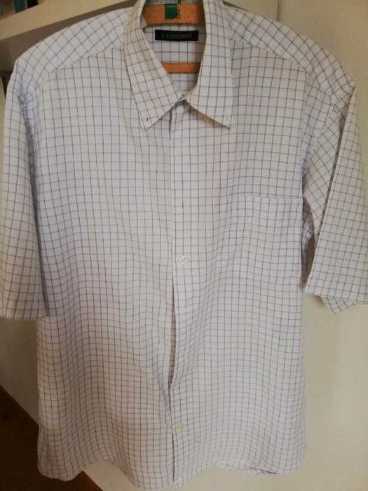 C. Comberti koszula w kratkę biało-niebieska r.L/ XL