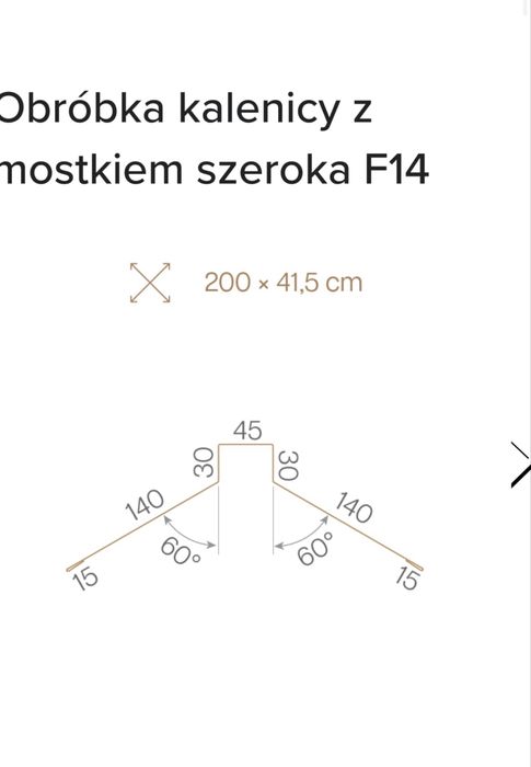 Kalenica dachowa Bratex F14 blacha ral 7016 Mat