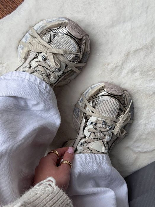 Жіночі кросівки Balenciaga 3XL Beige Gold баленсіага бежеві золотисті