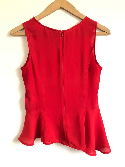 Bluzka Mohito zwiewna 36 asymetryczna letnia czerwona baskinka