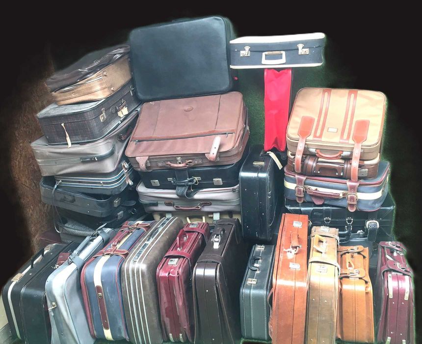 malas de viagem antigas, malas de mão, 41 unidades