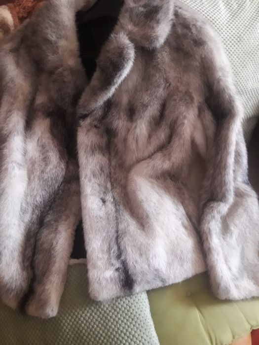 Шуба бомбер натуральне хутро біло срібна скандинавская норка крестовка