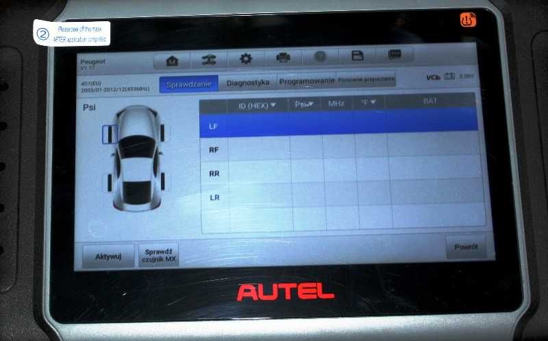 Autel MaxiPRO MP808S-TS TPMS tester diagnostyczny j,pl aktualizacja
