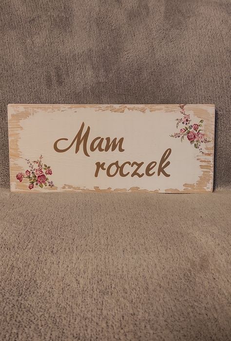 Drewniana tabliczka ,,Mam roczek,, dwustronna