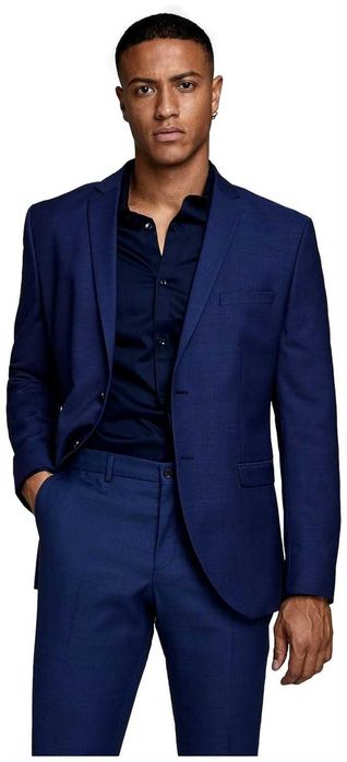 Męski Garnitur JACK&JONES Jprsolaris Super Slim Fit Niebieski 46