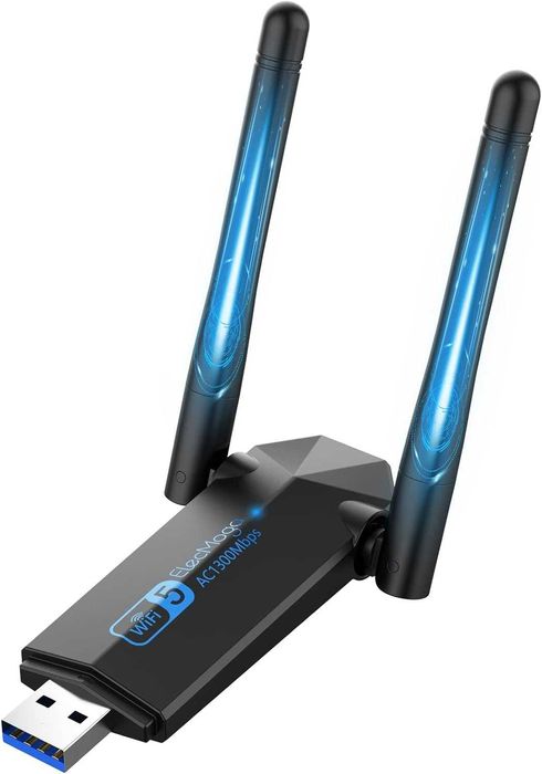 ElecMoga karta sieciowa WiFi 2.4 / 5GHz USB 3.0 Adapter PC 1300 Mbps