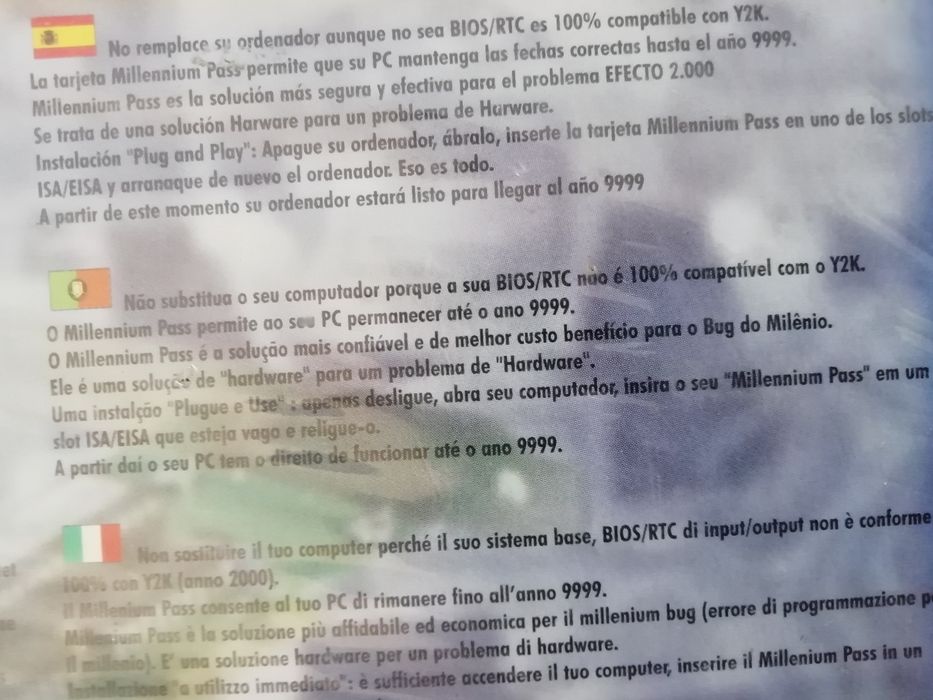 Placa Zycon Millenium Pass Year 2000 Bug Computer Update ISA/EISA BNIB442196384715919364