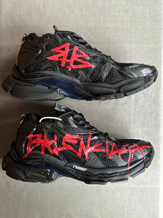 БЕЗ ПЕРЕДОПЛАТ ‼️ Balenciaga Runner Black Red Graffiti / ТОП ЯКІСТЬ