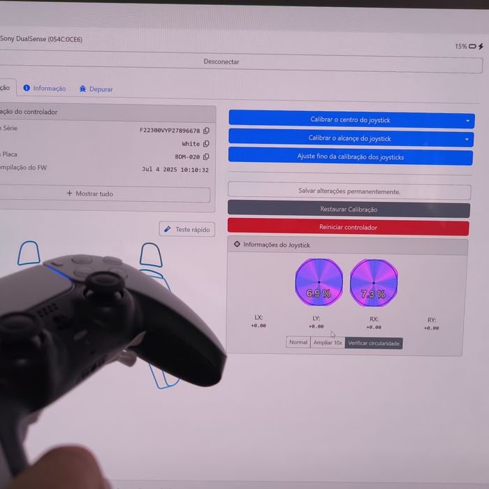Comando Dualsense c/ Joysticks TMR Favor Union e eXtremeRate