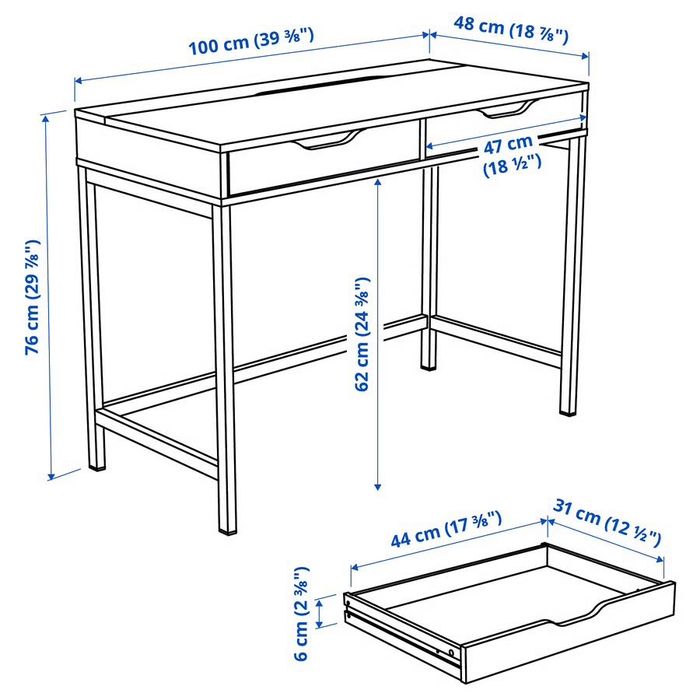 Secretaria, mesa 100x48 Ikea