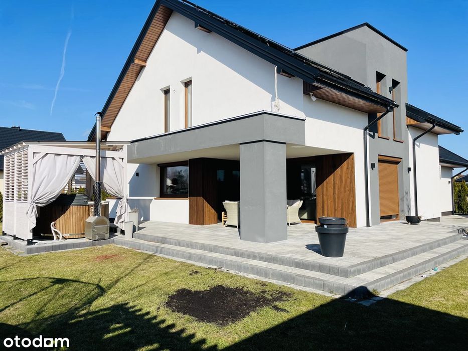 Nowoczesny dom z jacuzzi, piękny ogród, gotowy do zamieszkania