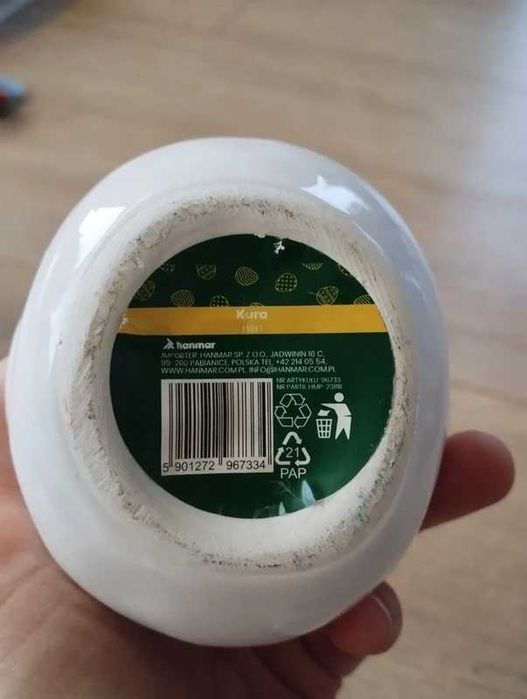 Porcelanowa Kura do Koszyczka Wielkanocnego Biała