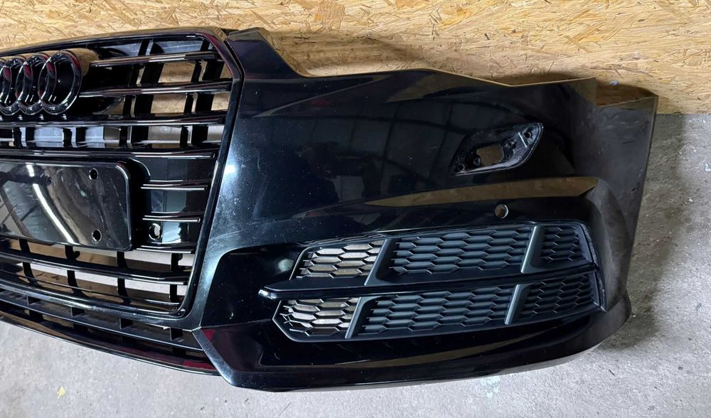 Zderzak przedni Audi A6 C7 lift s-line black spryski 4xpdc gril kratki