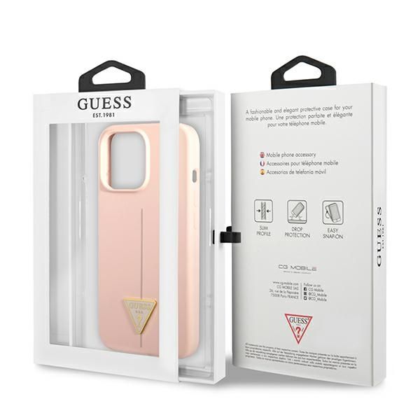 Guess GUHCP13XSLTGP iPhone 13 Pro Max 6,7 różowy/pink hardcase Silicone Triangle