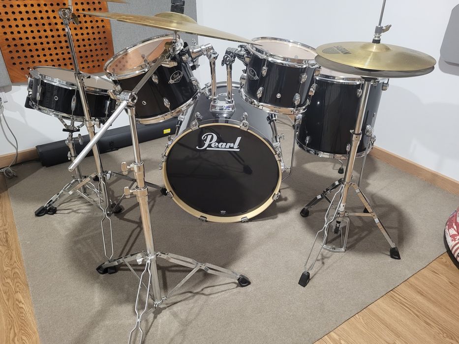 Bateria Pearl EXPORT completa + pratos Sabian,