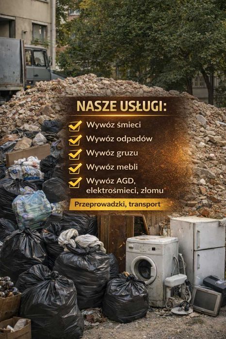 Opróżnianie mieszkań piwnic wywóz mebli śmieci gruzu skuwanie płytek