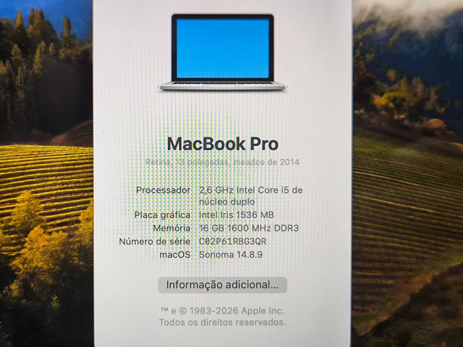 Apple Macbook Pro 13 i5 SSD 256GB 16GB ram Iris Retina