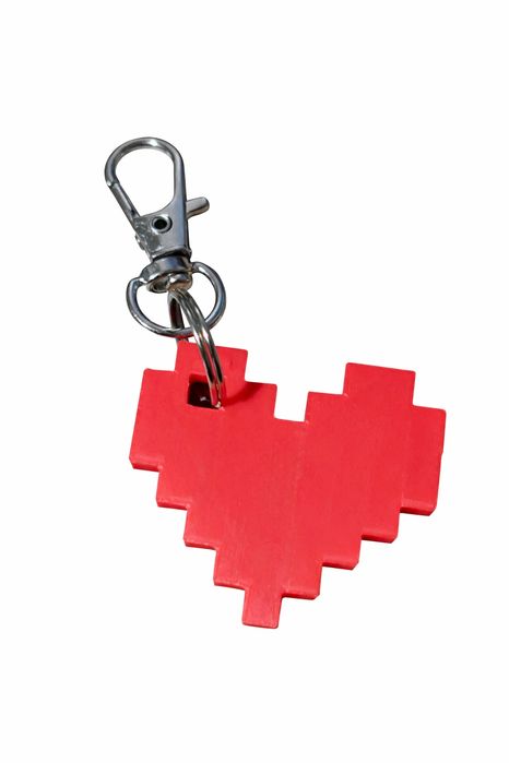 Brelok serce pixel 3D czerwone _ gaming retro _ prezent