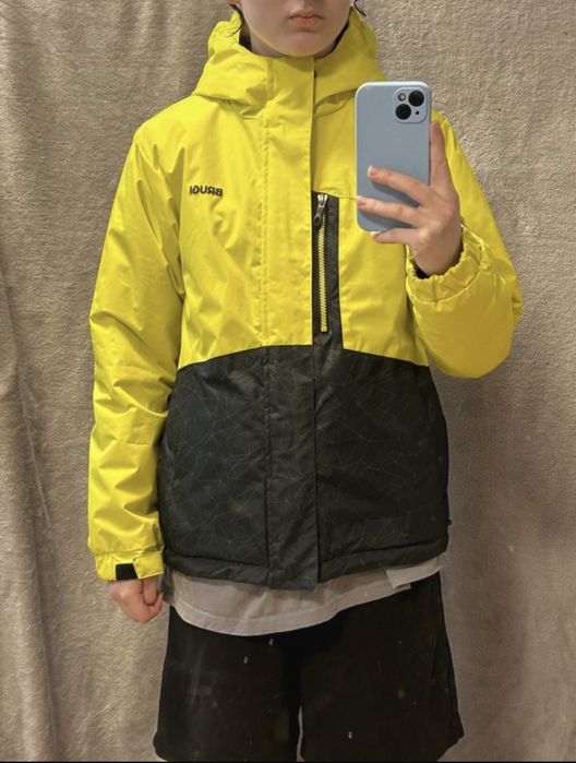 Kurtka narciarska BRUGI czarno-żółta