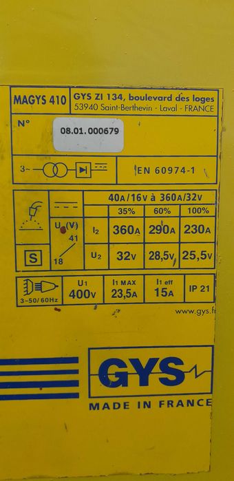 Spawarka , migomat 410 amper marki MAGYS