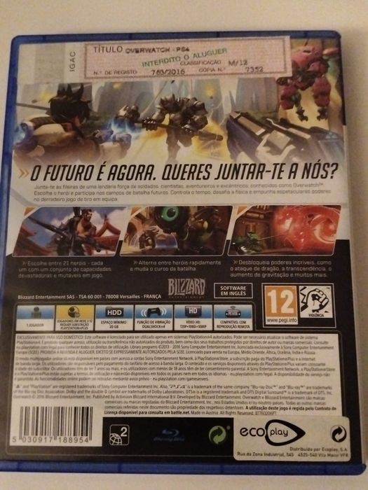 Jogo PS4 Overwatch