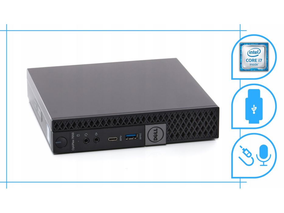 komputer mini pc dell tiny i7 6gen 16gb ddr4 1tb ssd win10 pro szybki