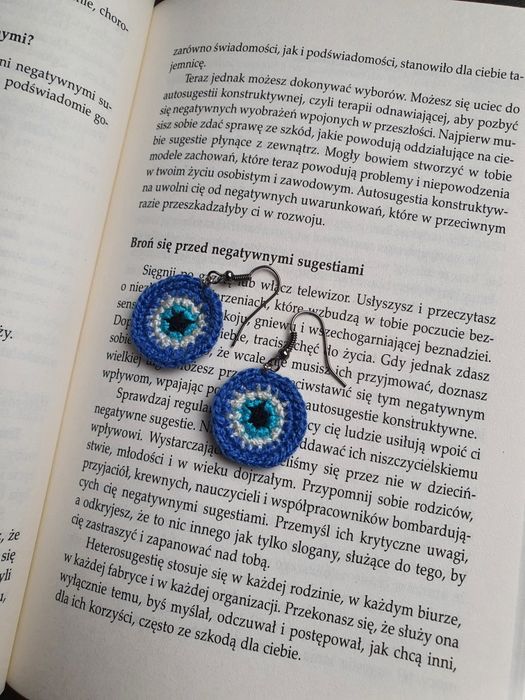 Kolczyki oko proroka handmade crochet fairy witchcraft fairycore