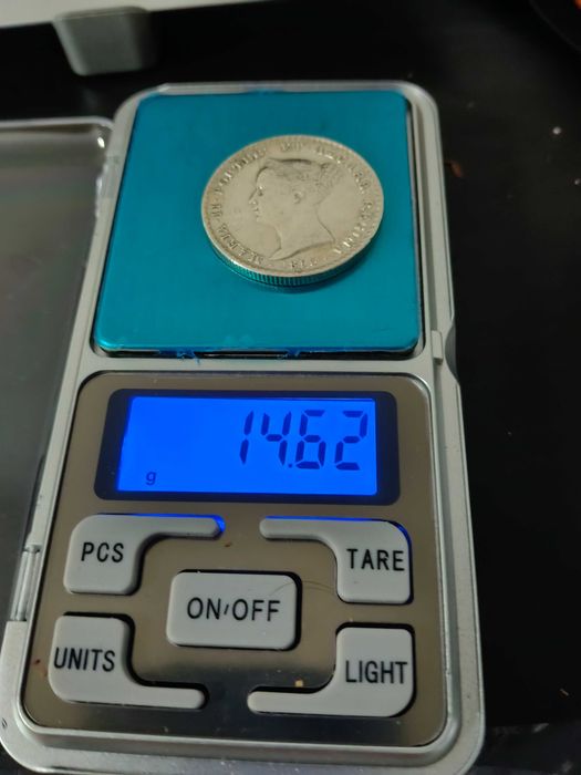 Moeda em prata 500 reis D Maria 1853.