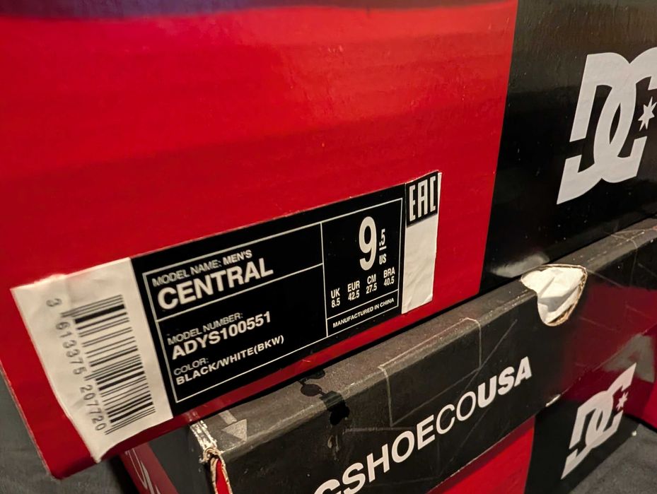 DC Shoes r42,5 Skórzane buty dla Mężczyzn CENTRAL Czarny Skateboard