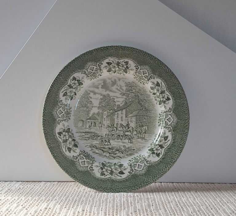 Vintage Angielski Talerz Kolekcjonerski, Obiadowy – Seria „Old Inns”
