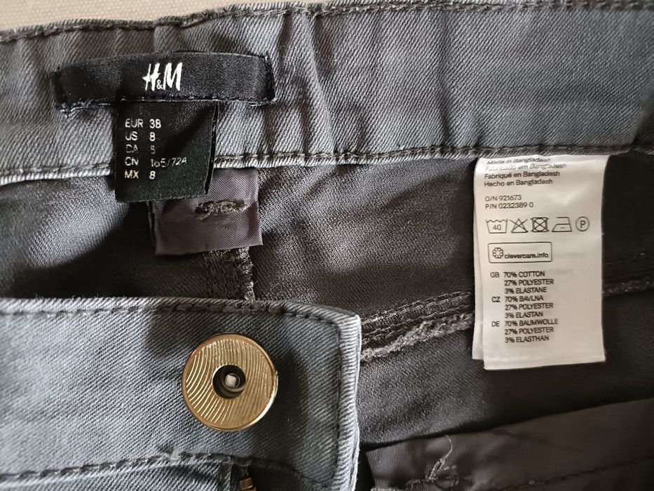 Spodnie rurki szare/grafit r. M/ 38 H&M