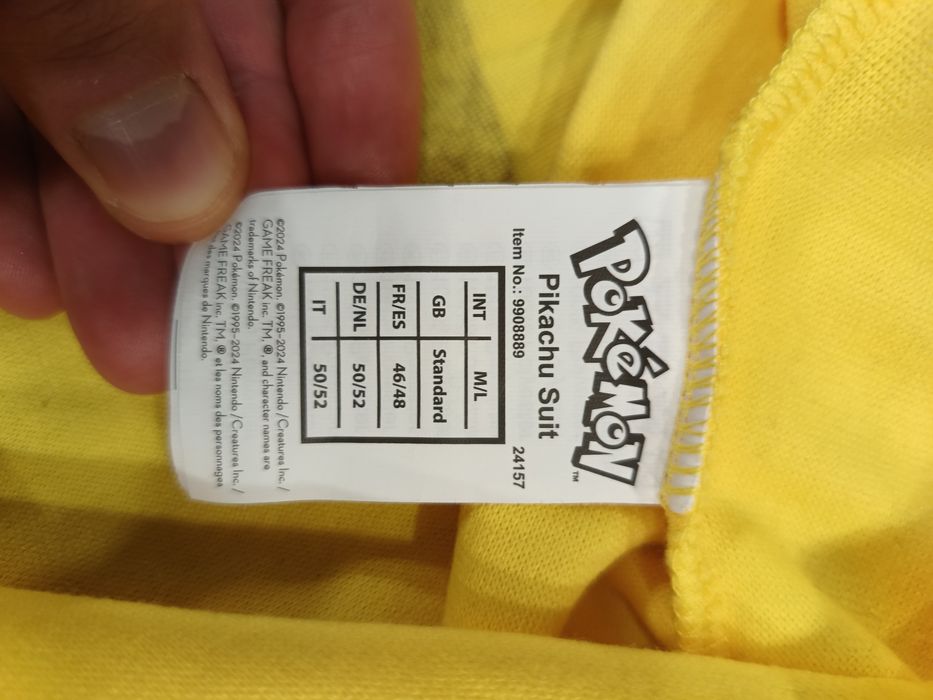 Strój Pikachu Pokemon kombinezon kigurumi dla dorosłego roz. M L męski