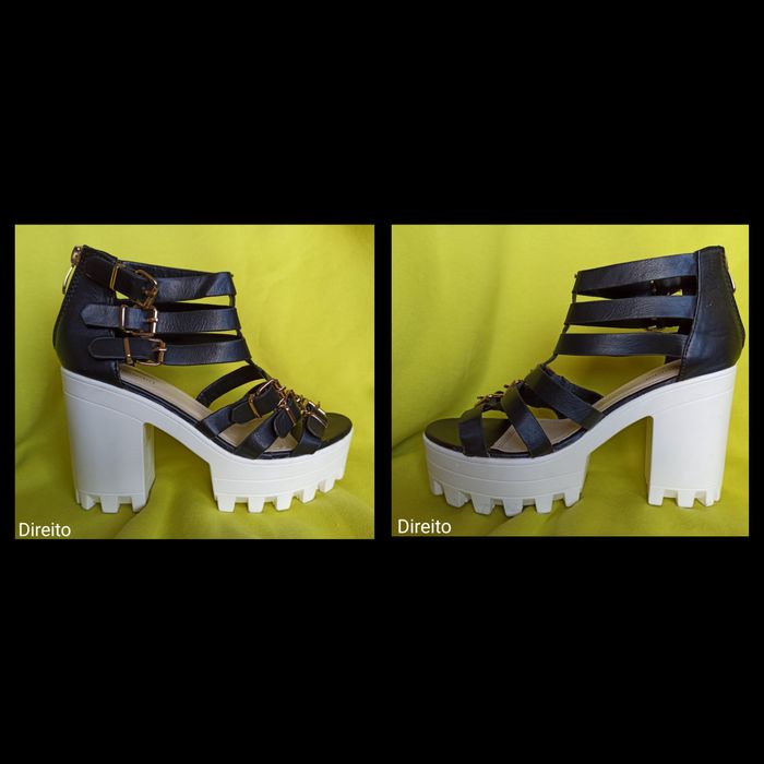 Sandálias de tacão grosso Cláudia n38