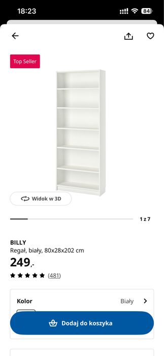 Regał Billy 80x28x202 cm